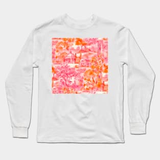 Orange Rotunda toile watercolor Long Sleeve T-Shirt